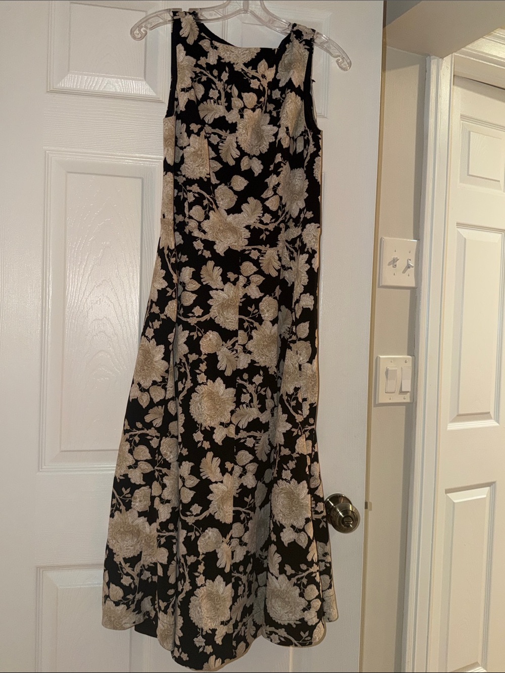 Tommy Hilfiger Black Maxi Skirt with Cream Floral Print